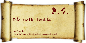 Móczik Ivetta névjegykártya